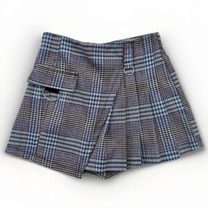 Women’s Plaid Skort Size S Pleated Mini Skirt Academia Schoolgirl Punk Preppy